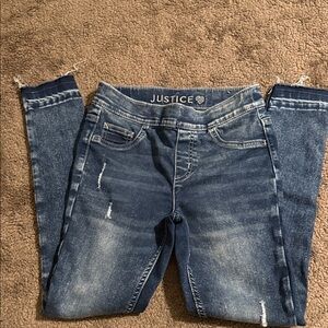 Justice girls Distressed Blue Jeggings